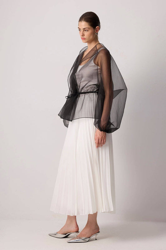 Giacca in organza con lacci