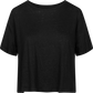 T-shirt in lino nera donna a girocollo