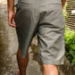 Shorts sartoriali grigi con pieghe