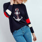 Maglione con ancora di paillettes