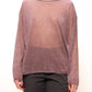 Pullover glitter con scollo a barca