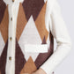 Gilet in maglia jacquard a rombi con bottoni