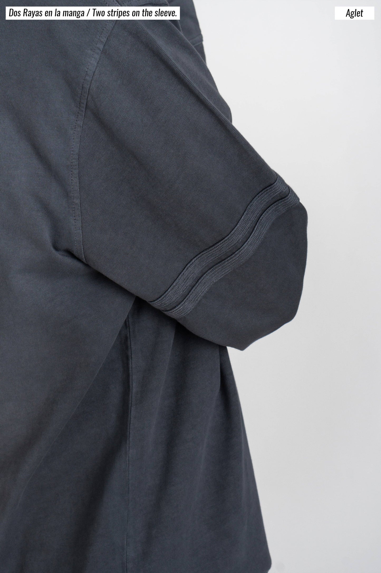 Polo blu Revival a manica lunga in cotone biologico