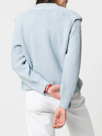 Maglione in maglia con trecce e spalle strutturate