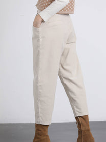 Pantaloni in velluto a coste con chiusura a clip