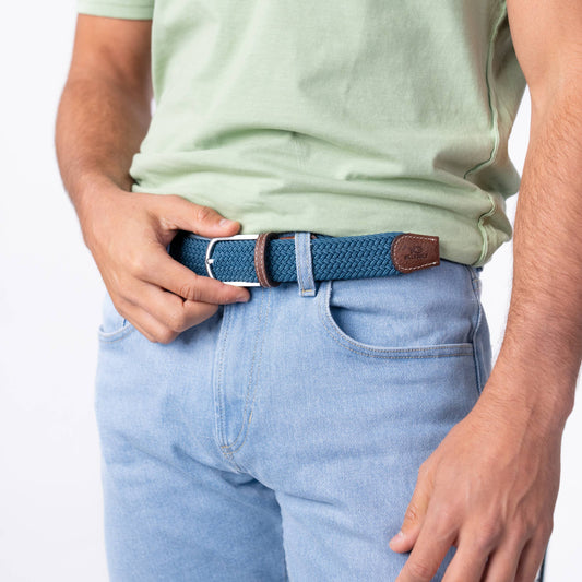 Cintura intrecciata elastica blu