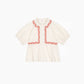 Camicia ecru SIAMANY in voile di cotone con ricamo