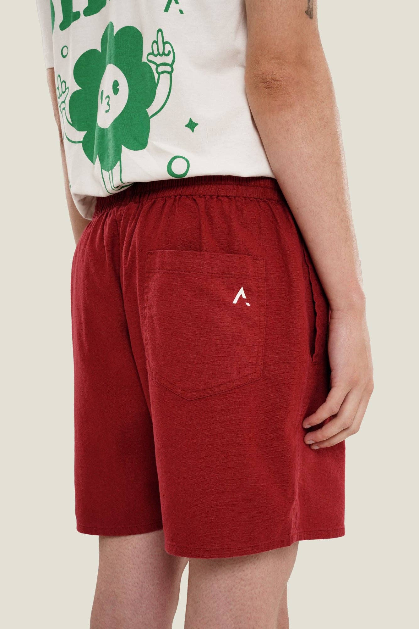 Pantaloncini in lino rossi Carriage
