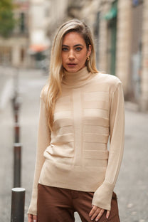 Maglia dolcevita testurizzata da donna