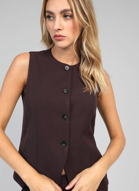 Gilet sartoriale donna Zola color vino
