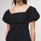 Blusa con scollo quadrato e maniche a sbuffo