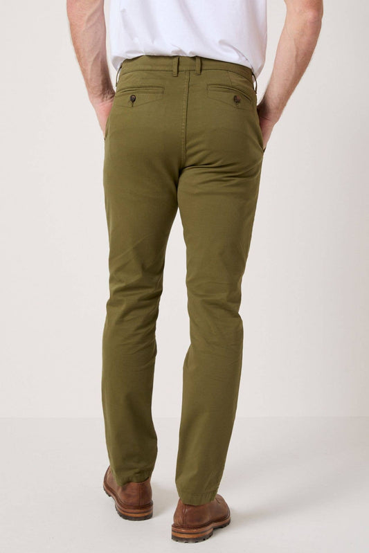Pantaloni chino slim kaki da uomo