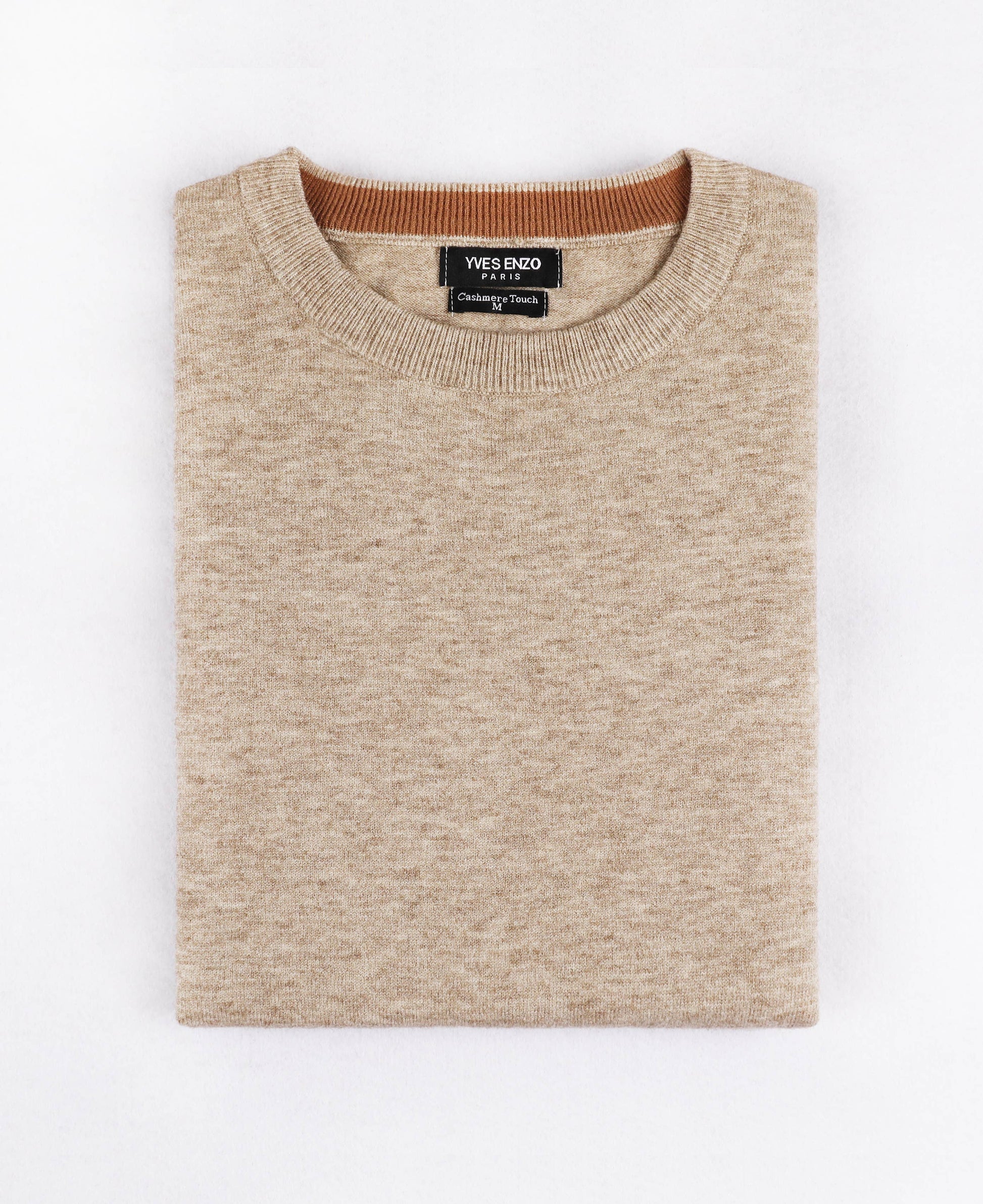Maglione girocollo effetto cashmere beige taglie forti