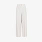 Pantaloni a Vita Alta Beige a Righe Sottili