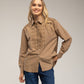 T-shirt basic scollo a V con maniche a coste