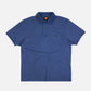 Polo in cotone biologico tinta a pigmento blu profondo
