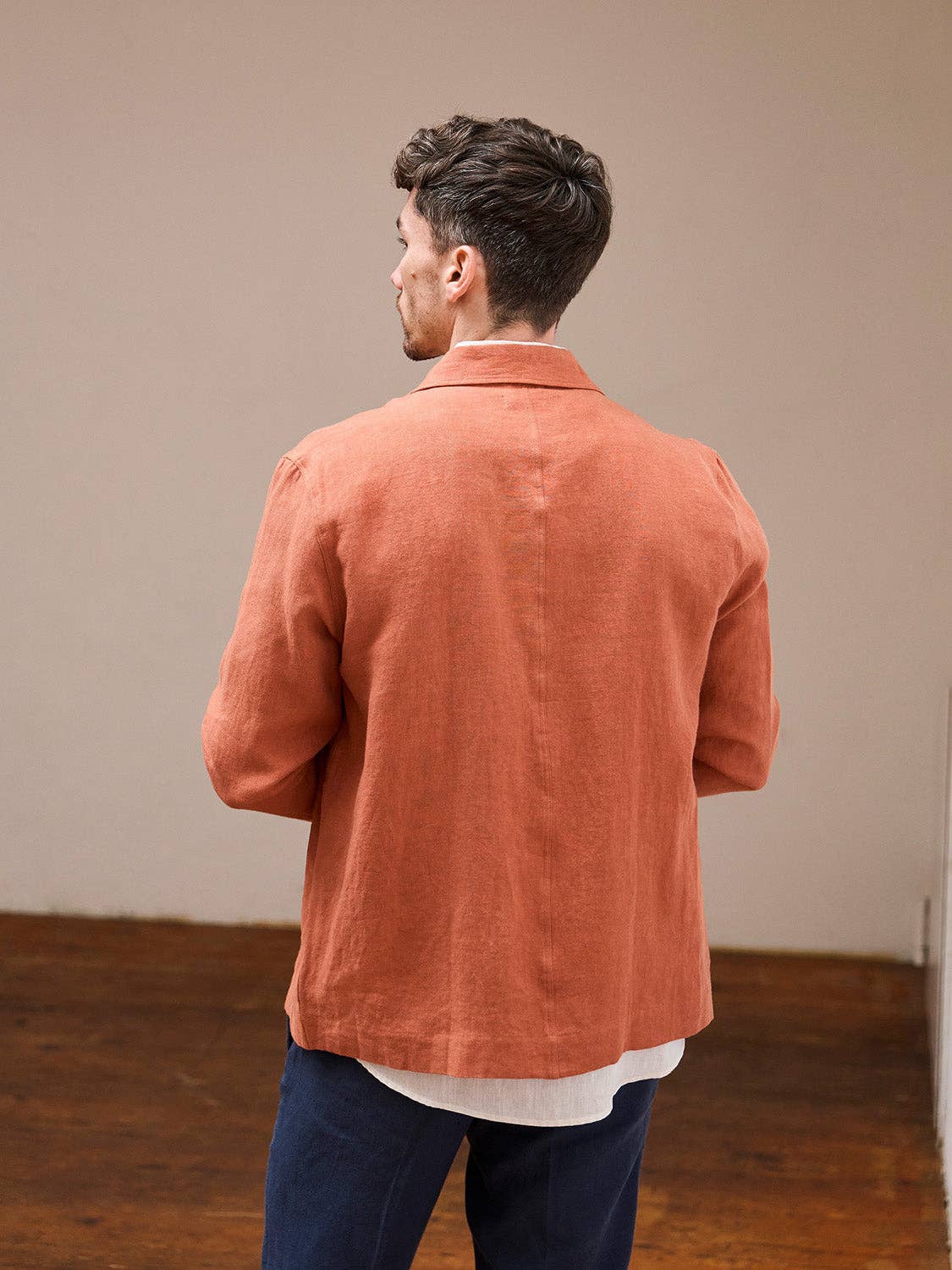 Giacca leggera in lino terracotta Montagnola
