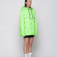 Giacca trapuntata a rombi verde fluo con cappuccio