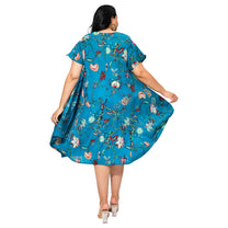 Abito midi estivo a maniche corte in voile di cotone