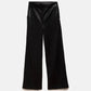 Pantaloni in paillettes neri a gamba ampia