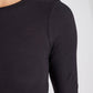 Maglia a manica lunga Lise in cotone biologico a coste nera