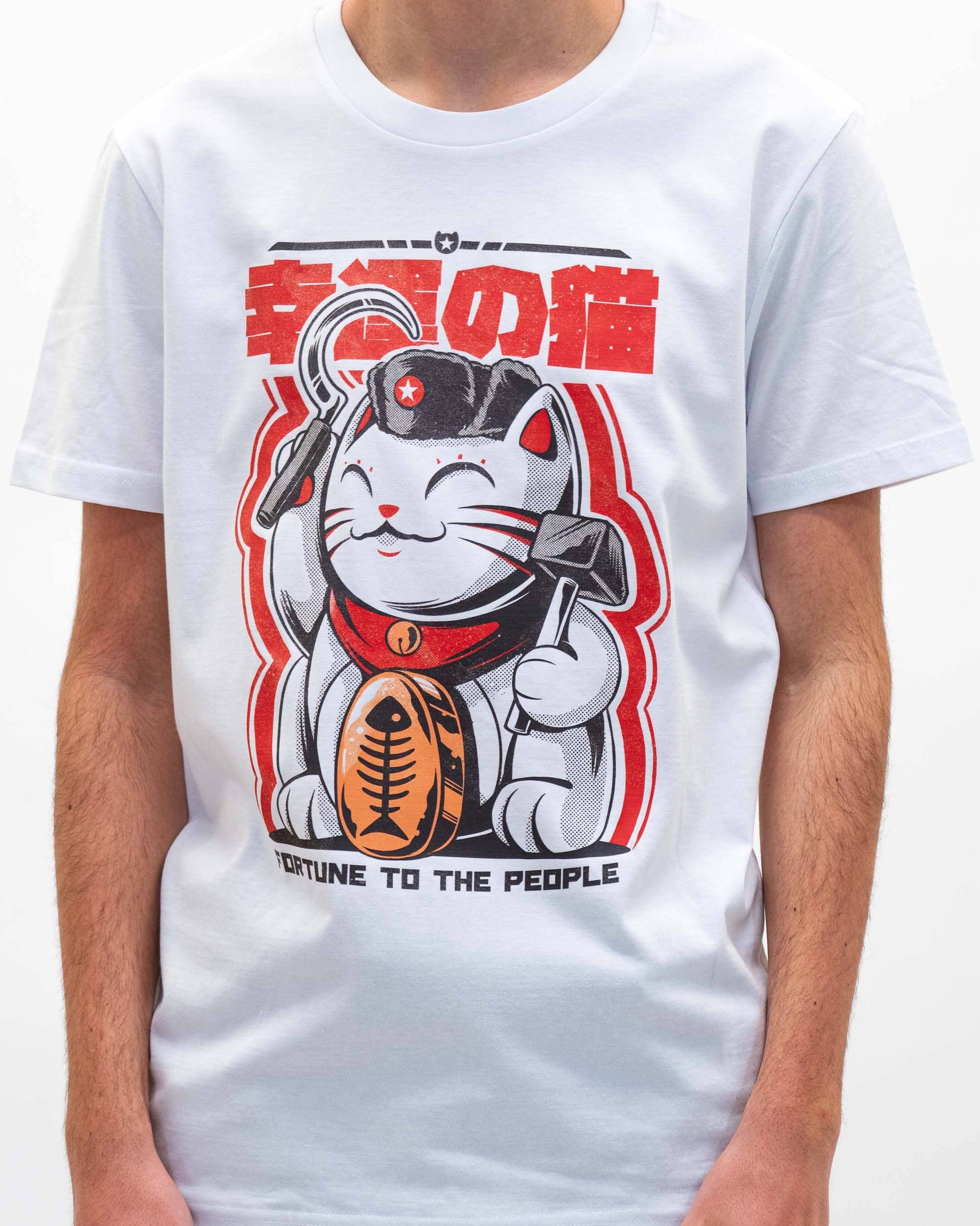 T-shirt unisex in cotone biologico con stampa gatto