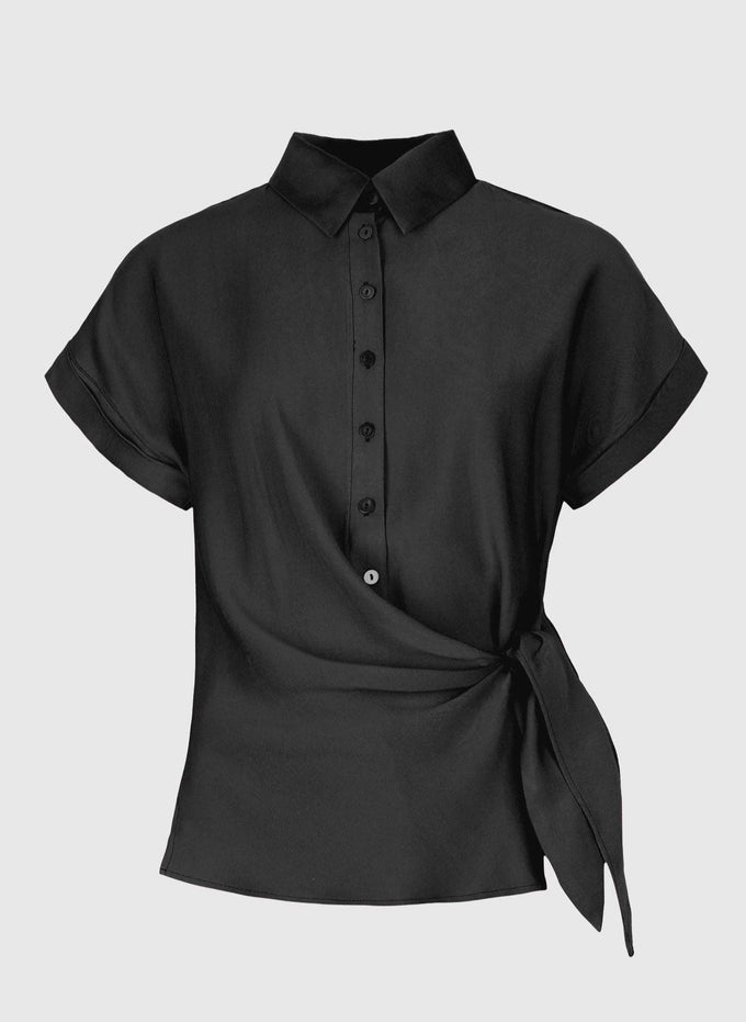 Camicia Kayva Carbone con Nodo Laterale