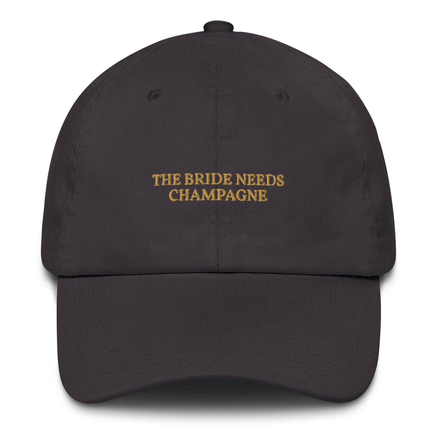 Cappellino dad hat ricamato “The Bride Needs Champagne”