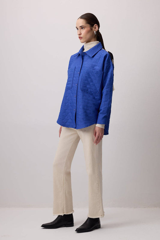 Camicia trapuntata con schiena stampata