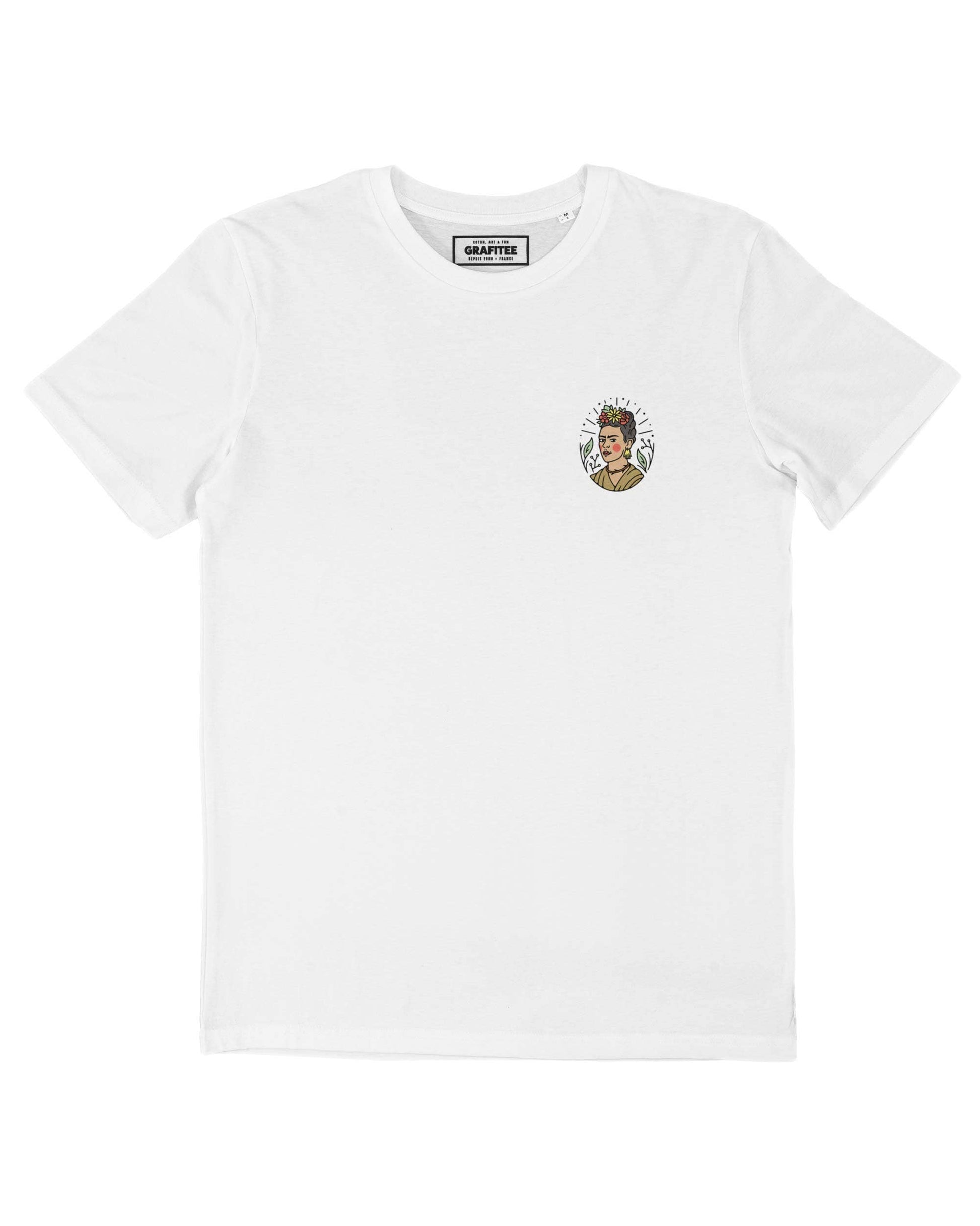 T-shirt unisex in cotone biologico con stampa ritratto Frida