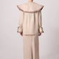 Camicia con maxi colletto a contrasto e volant