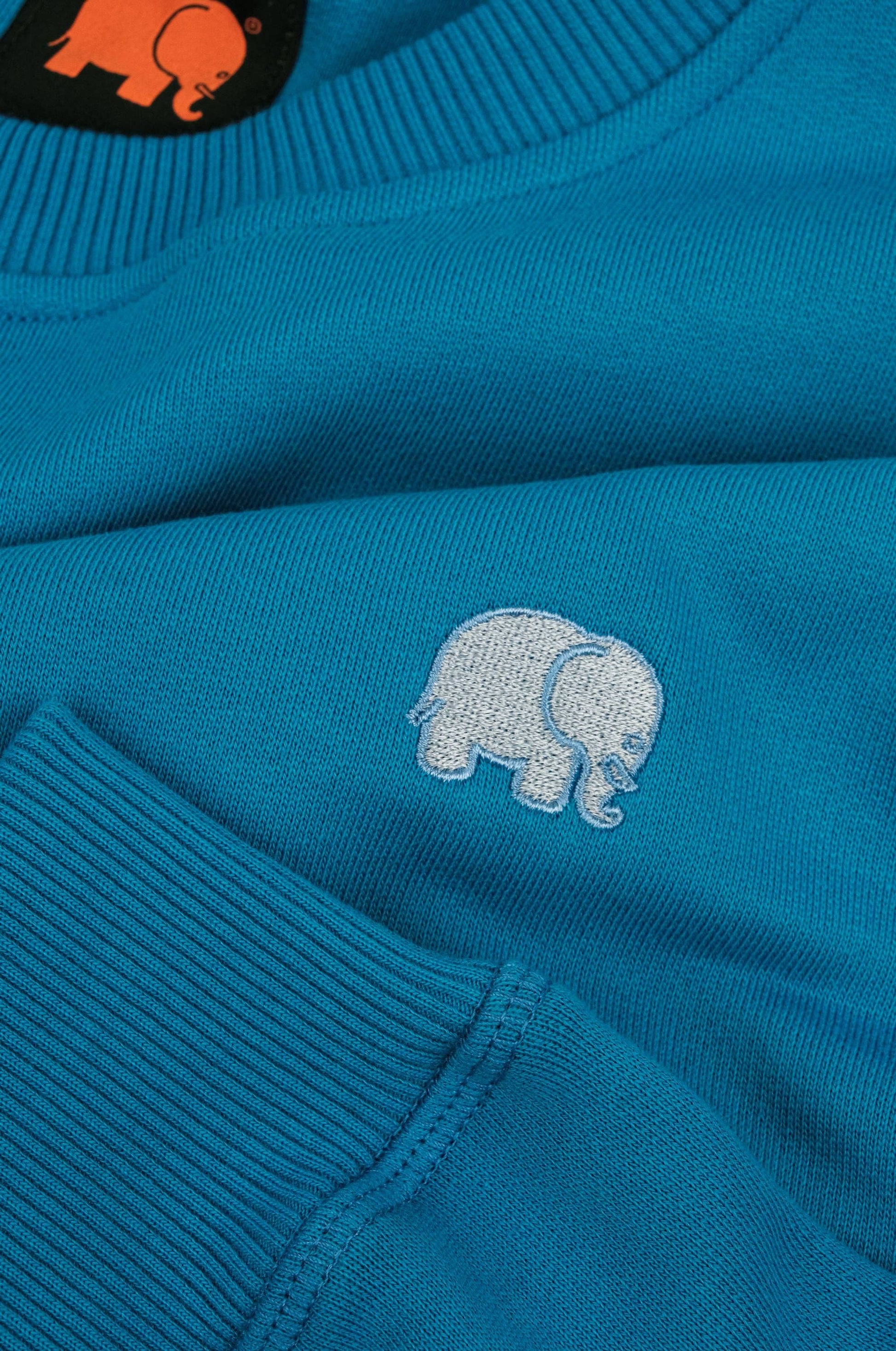Felpa essenziale blu mediterraneo in cotone biologico