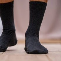 Calzini in cotone pettinato tinta unita grigio topo
