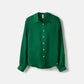 Camicia basic verde a maniche lunghe