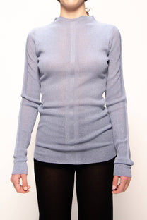 Maglia a coste glitter girocollo