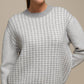 Maglione in maglia pied-de-poule da donna girocollo