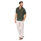Camicia estiva a maniche corte in cotone kaki