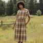 Abito midi Perry a quadri color latte