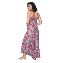 Abito lungo estivo boho con spalline sottili