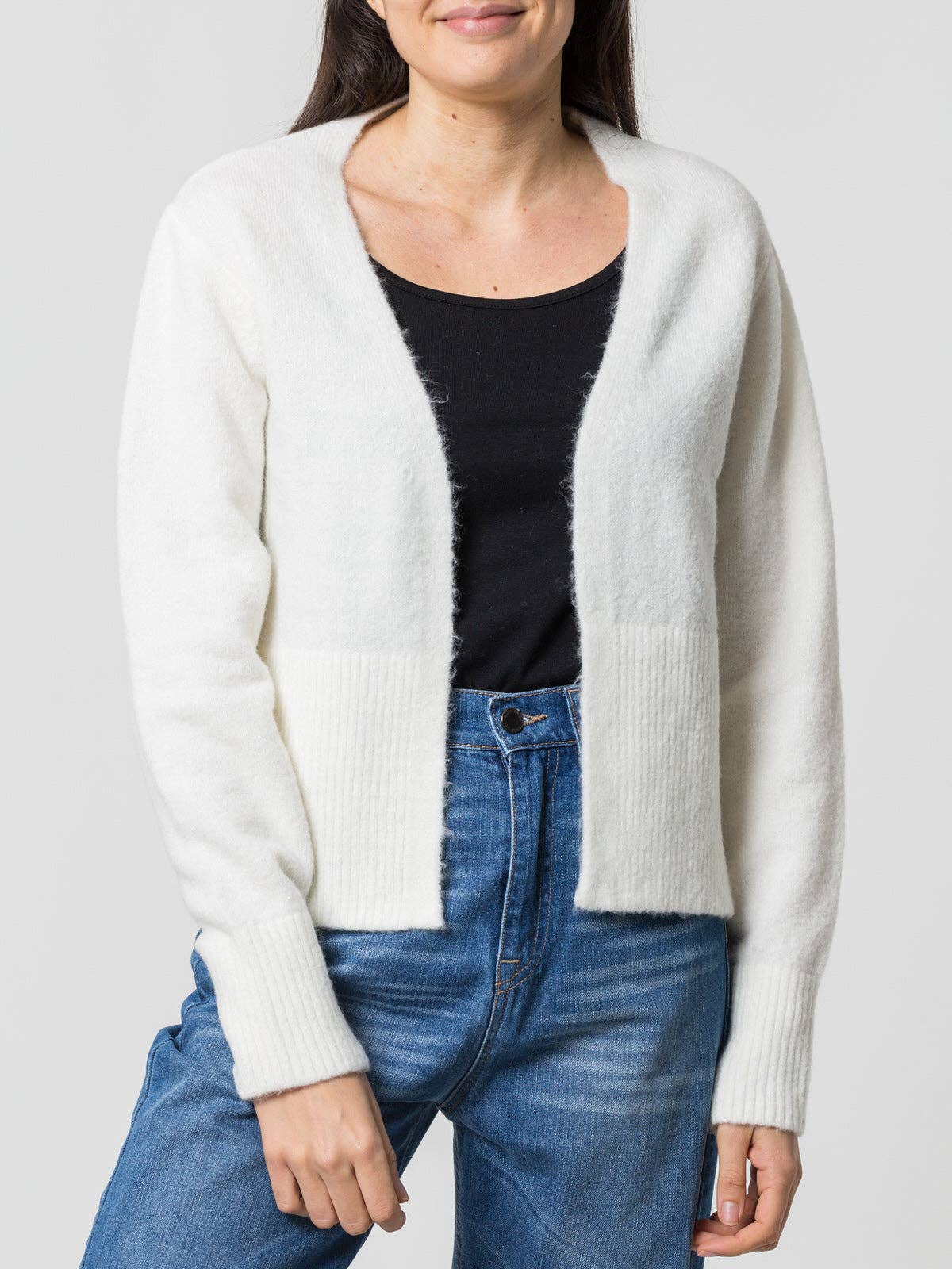 Cardigan in maglia mesh aperto