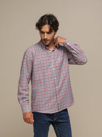 Camicia uomo a quadri in cotone misto