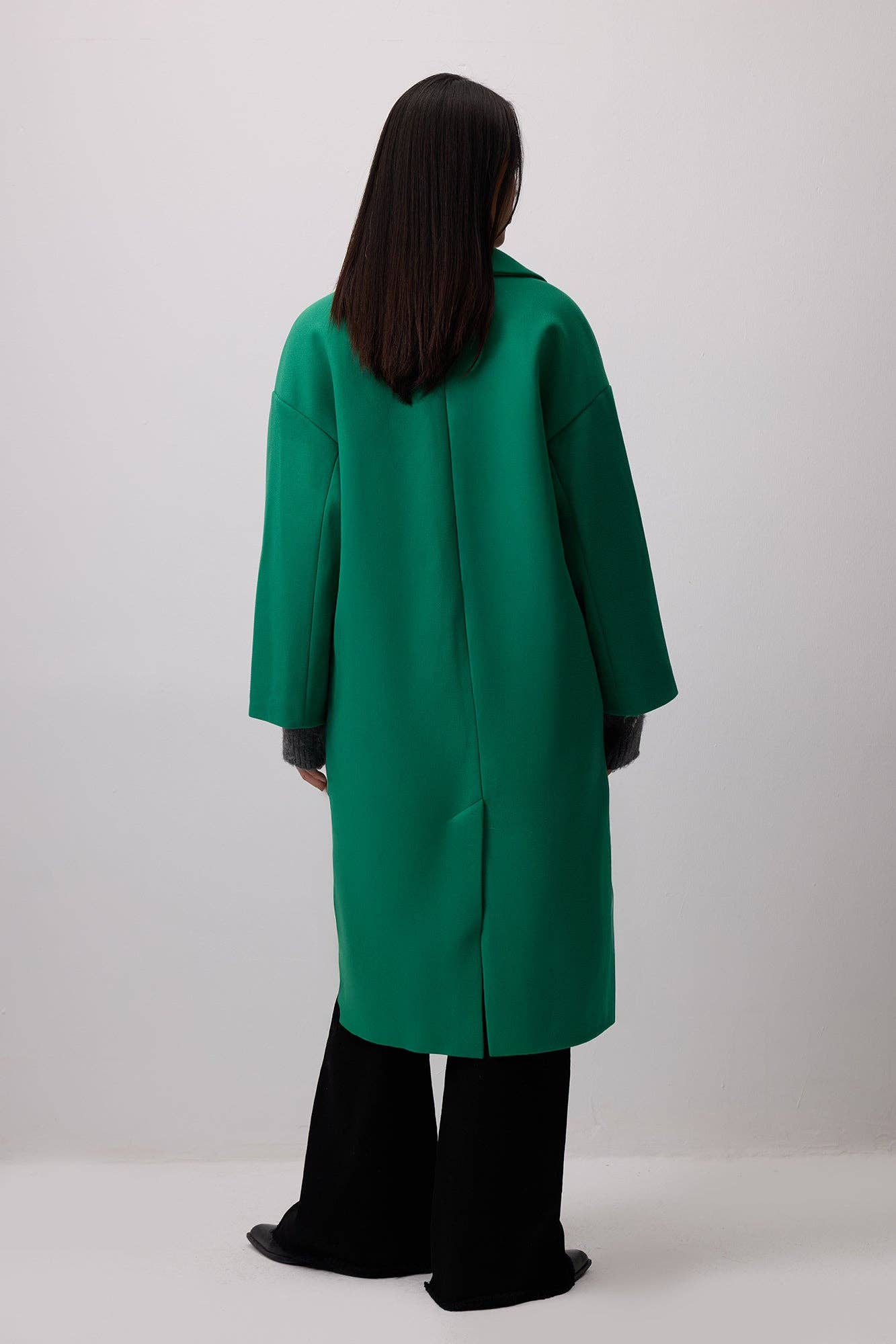 Cappotto oversize doppiopetto verde