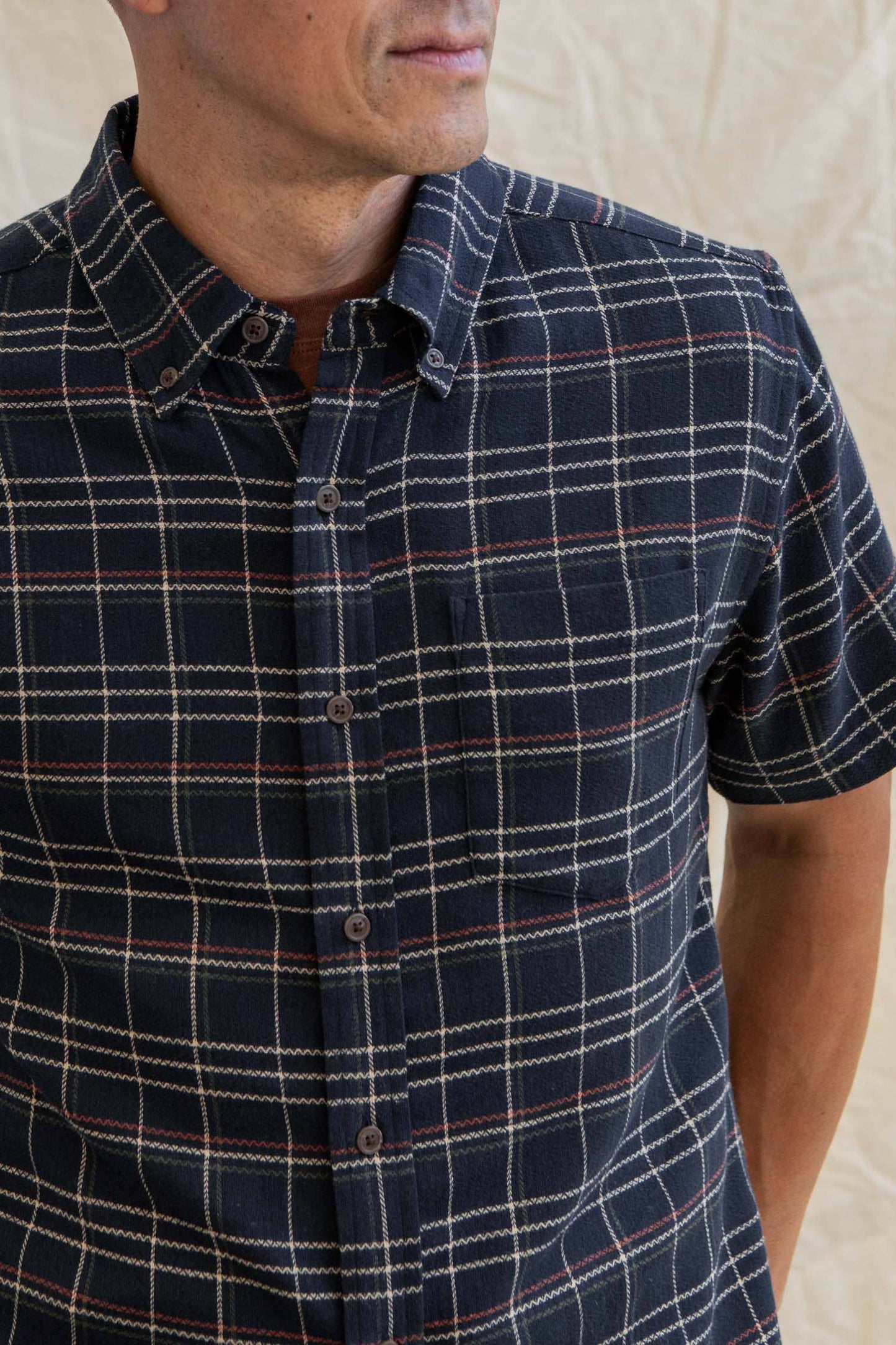 Camicia slim a quadri spigati Jordan crepuscolo