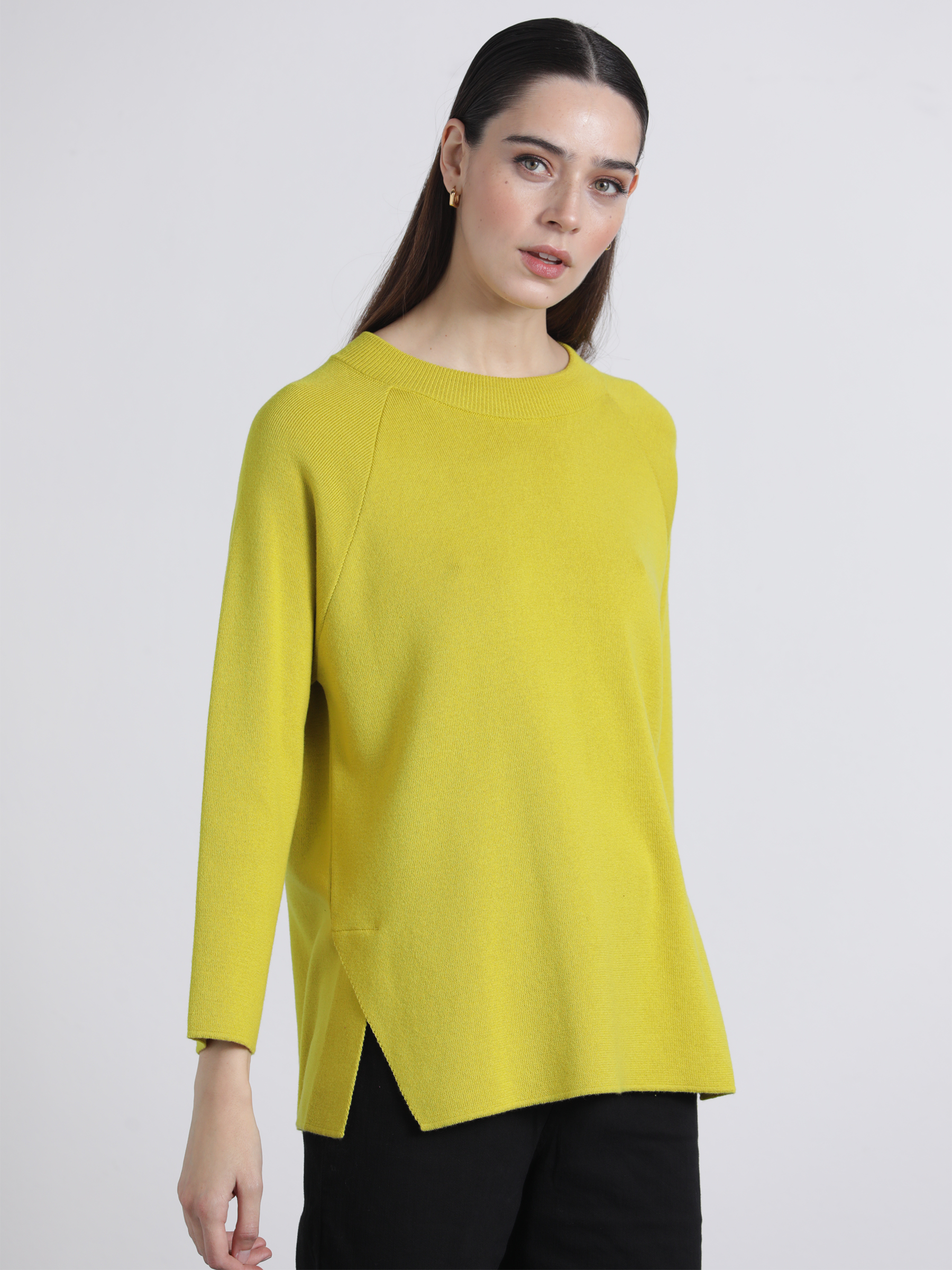 Jersey donna relaxed fit con spacchi laterali