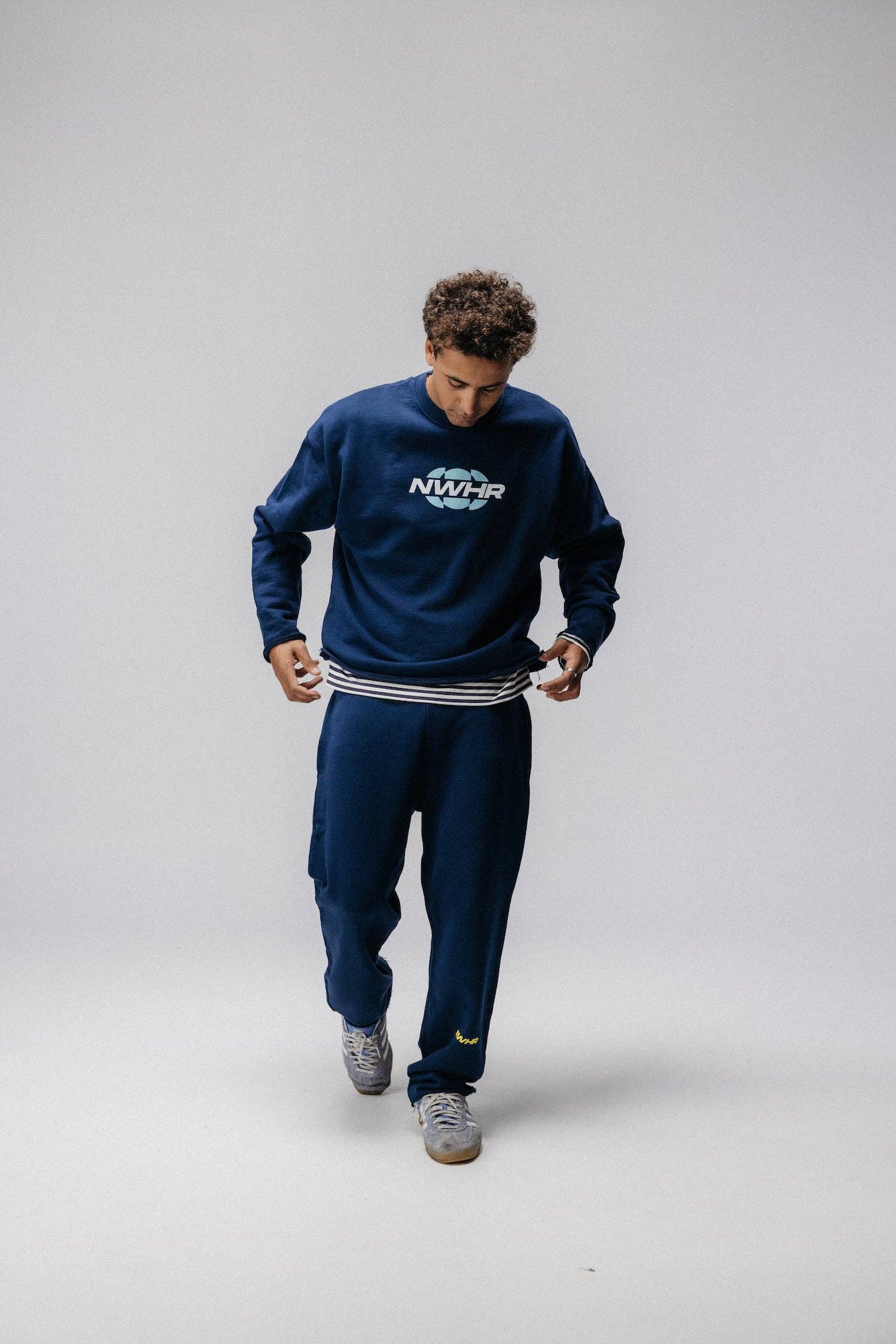 Pantaloni jogger soft navy in cotone organico