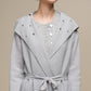Cappotto cardigan in maglia con cintura e maxi collo