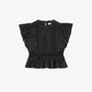 Blusa nera Salek con volant