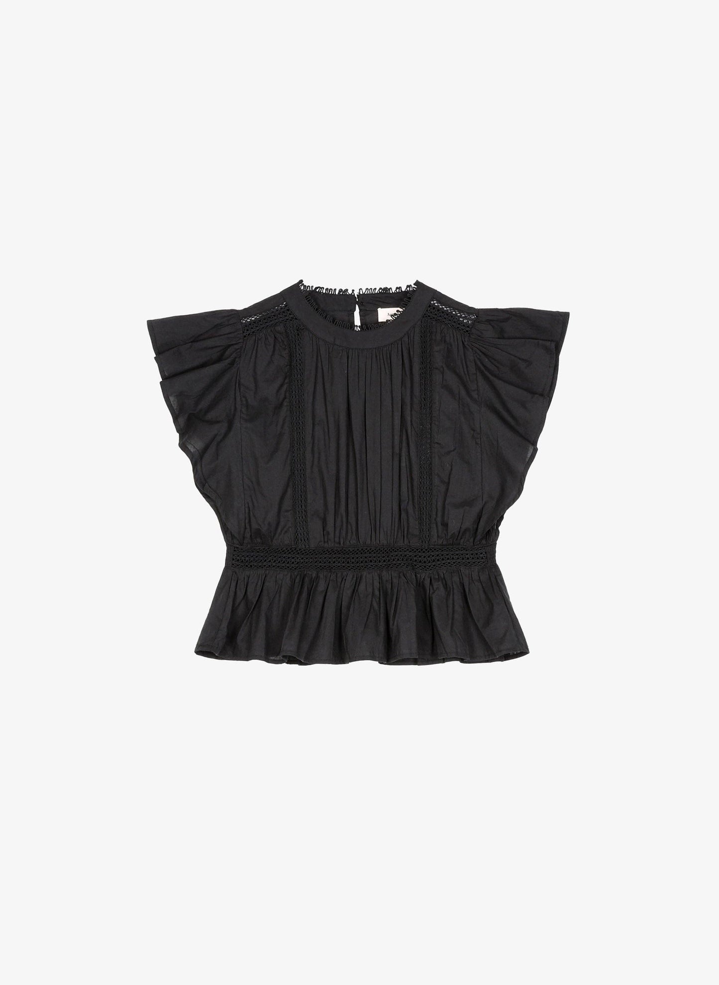 Blusa nera Salek con volant