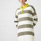 Maglione oversize a righe con colletto polo