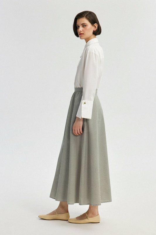 Gonna longuette a quadretti linea A